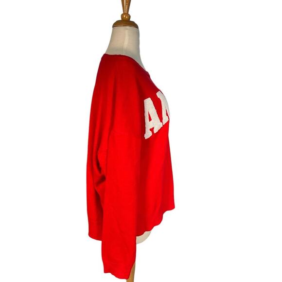 33 Degrees Amour Womens Graphic Sweater Size 2XL NWOT Red & White Cozy Pullover - Picture 7 of 14